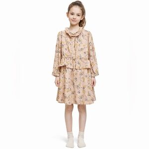 Caramel kids little girls Cream and Yellow Sundress and Peter Pan Collar NEW